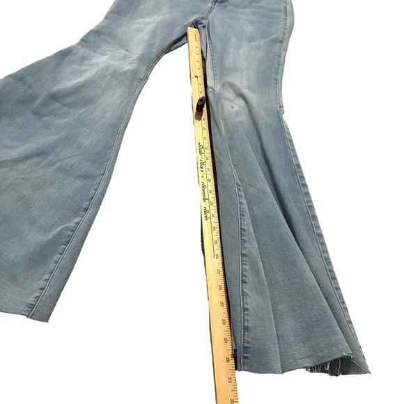 Free People Just Float On Flare Jeans 29 High Rise Bell Bottoms Light Blue NWT - Picture 8 of 11